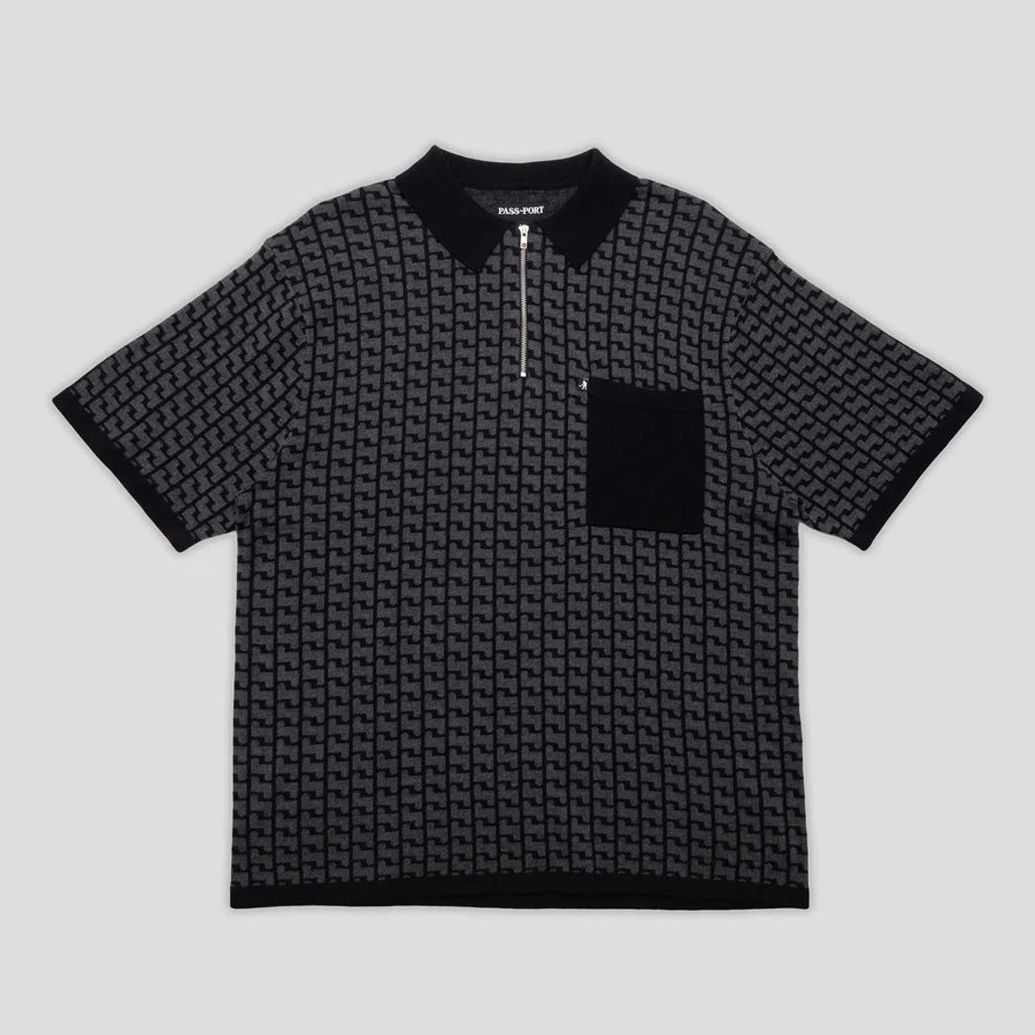 Drain Knit Short-Sleeve Polo