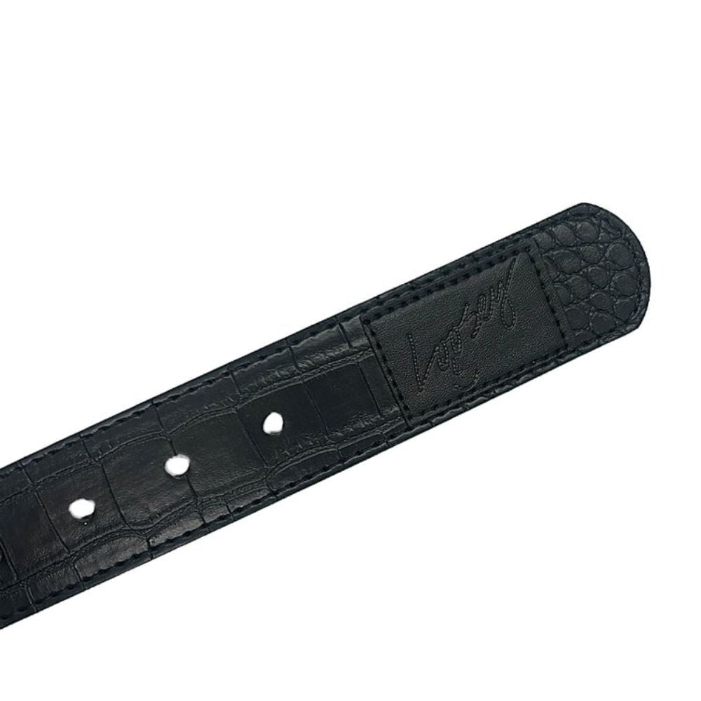 Black Croc Skin Belt