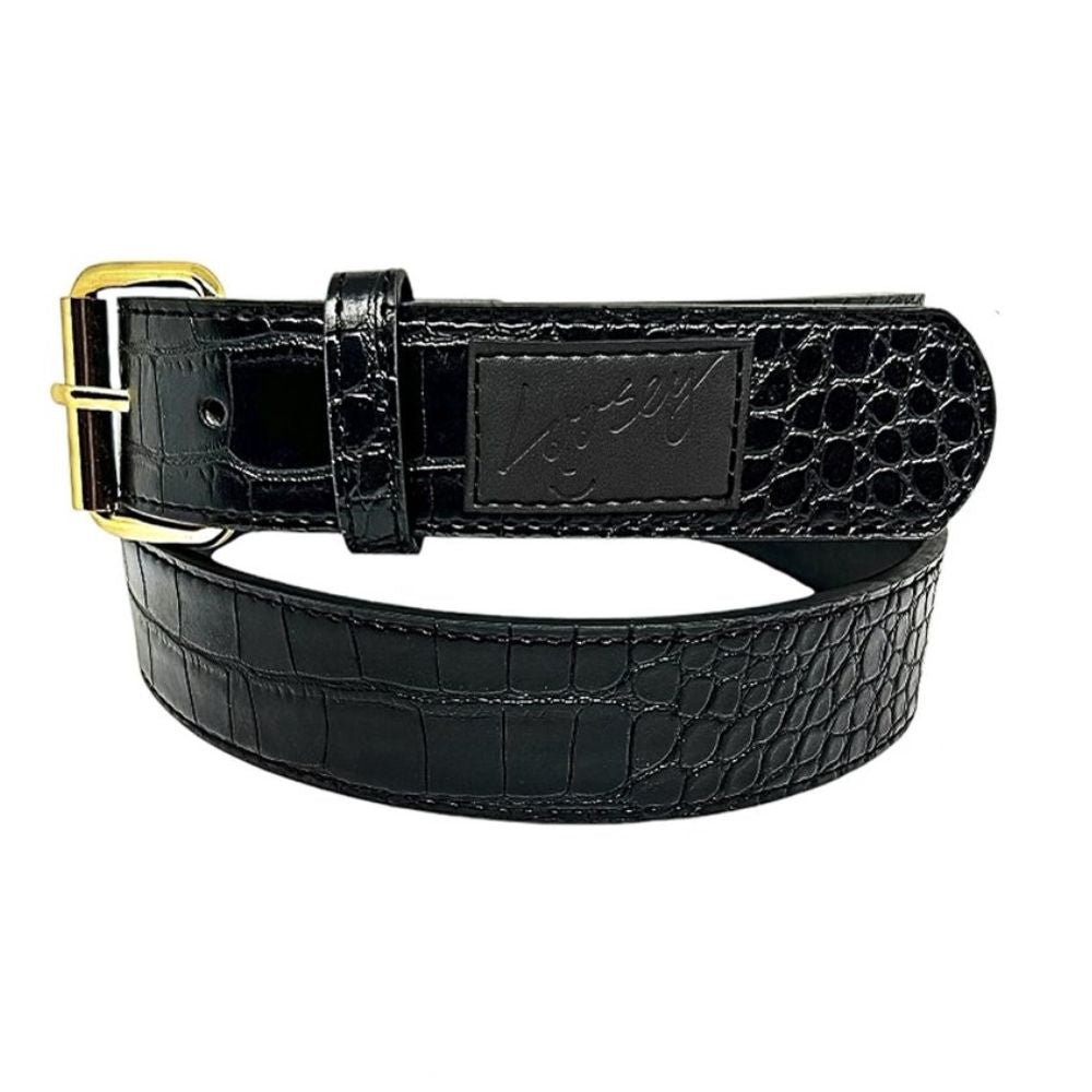 Black Croc Skin Belt