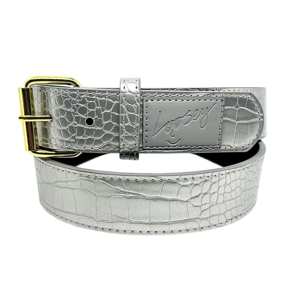 Silver Croc SkinBelt